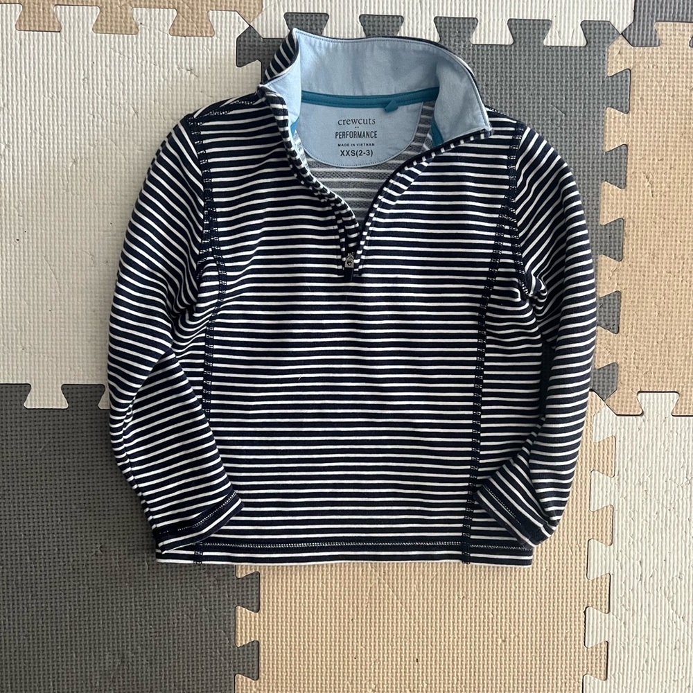 Crewcuts Blue and White Striped Sweater